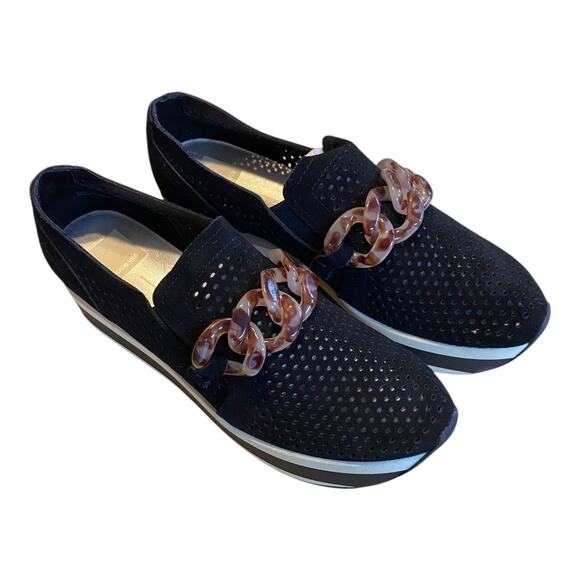 Dolce Vita Women's Size 10 Jhenee Perforated Platform Sneaker Loafers Black